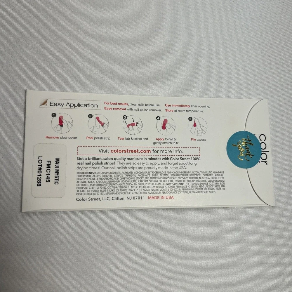 Color Street Nail Polish Strips Maui Mystic Teal Blue Retired HTF Rare